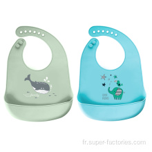 Bavoirs en silicone imperméables de qualité alimentaire pour bavoirs pour bébé